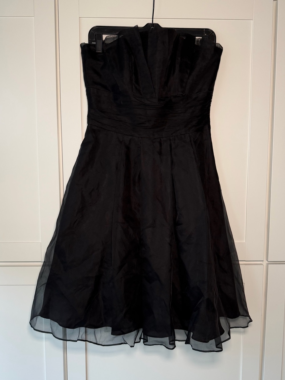 Y2K White House Black Market Strapless Tulle Babydoll Goth Midi Dress Party Emo